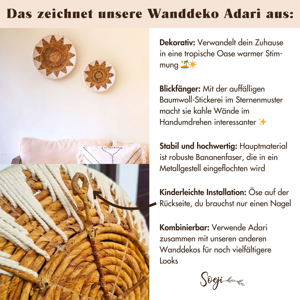 Dekoteller ADARI – Bananenfaser