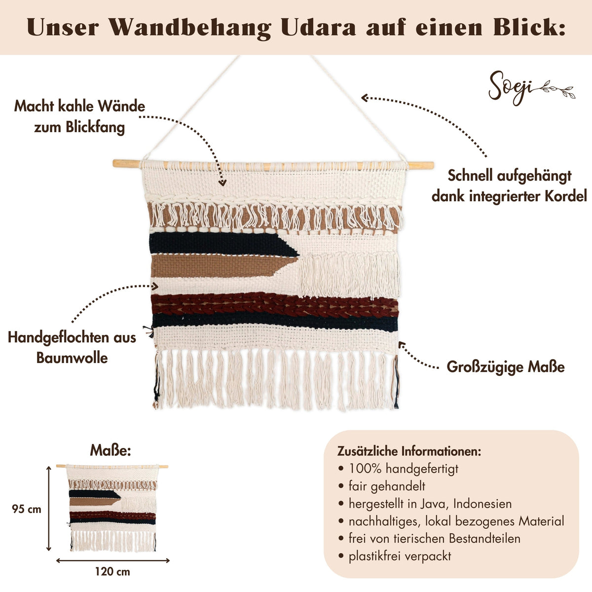 Wandregal UDARA – Baumwolle