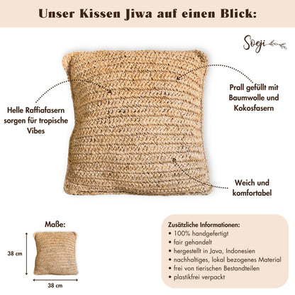 Dekokissen JIWA – Raffia