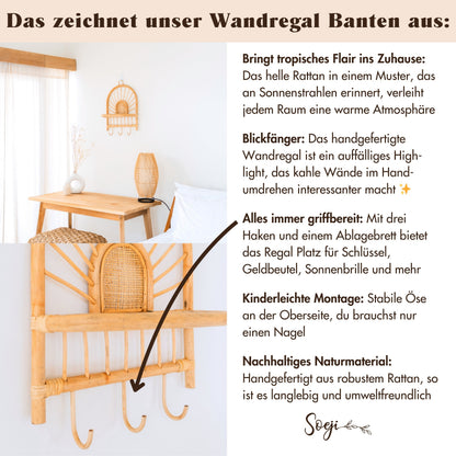 Wandregal BANTEN – Rattan