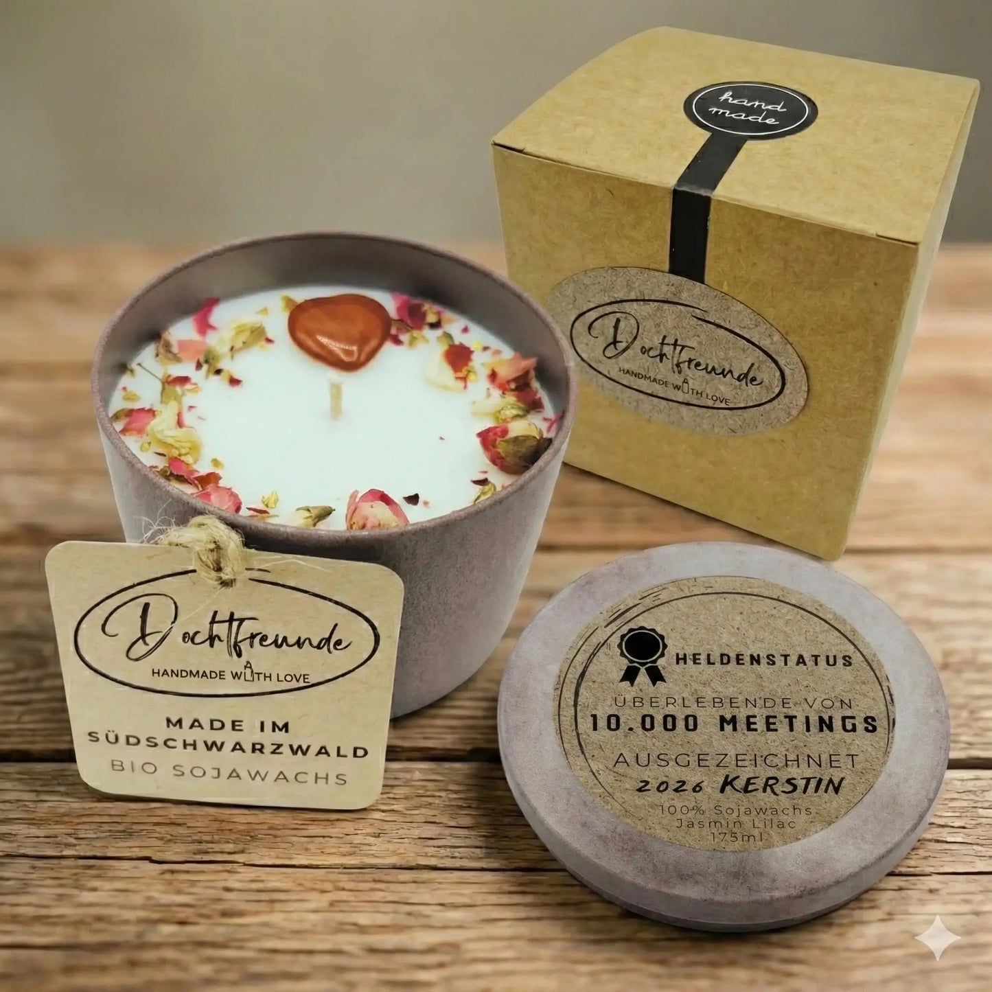 DochtFreunde | Geschenk zur Rente & ATZ personalisiert | Kerze Ruhestand | Wunschname und Jahr eingeben