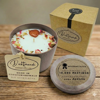 DochtFreunde | Geschenk zur Rente & ATZ personalisiert | Kerze Ruhestand | Wunschname und Jahr eingeben