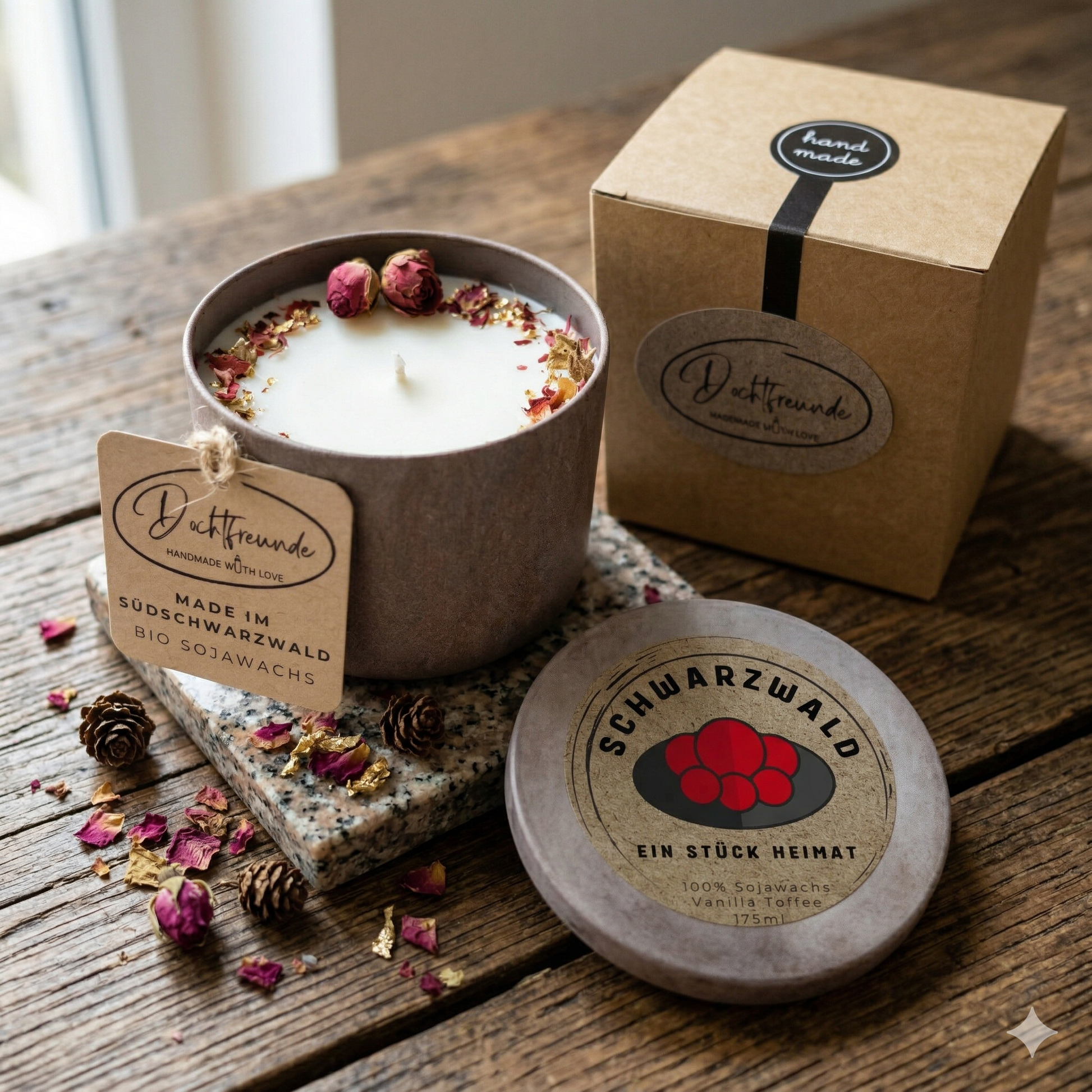 Duftkerze personalisierbar Wohnbereich SteinKunstWerk