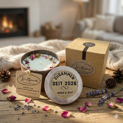 DochtFreunde Personalisierte Duftkerze mit Namen und Datum | Valentinstag Geschenk für Sie und Ihn | Lustig und Romantisch (Nervensäge, Jahrestag, Fernbeziehung)