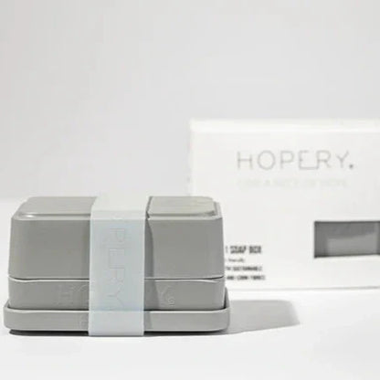 HOPERY 3-in-1 Soap Box Grau aus Bambus und Mais