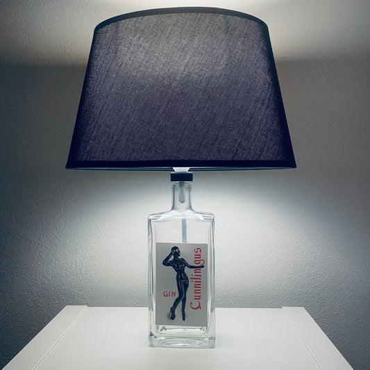 GAHRDSGN Flaschenlampe aus einer 0,5-l-Cunnilingus-Ginflasche mit E14-Fassung