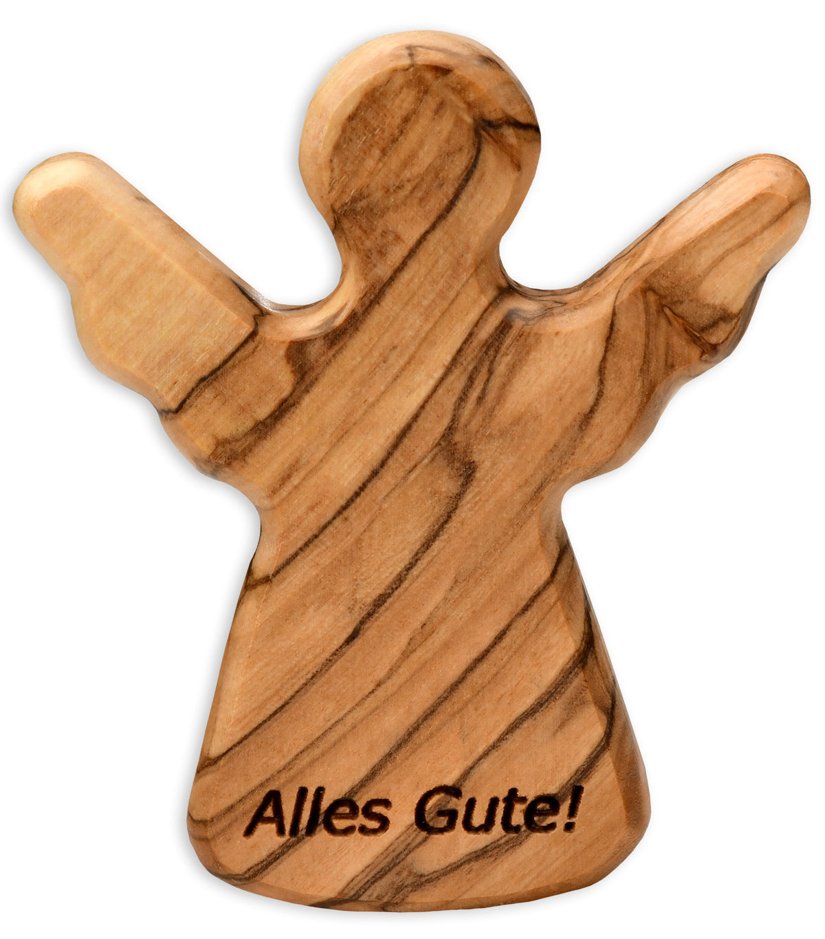 Olivenholz-Schutzengel „Alles Gute“ – Glücksbringer