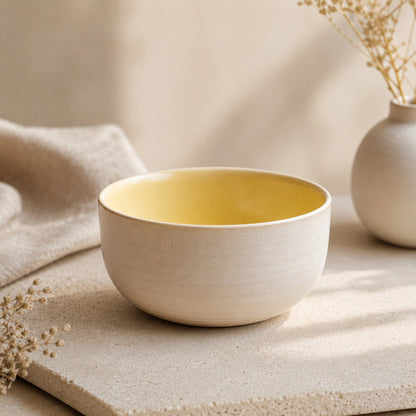 KUMO Flat White gelb | handgemachte Keramiktasse