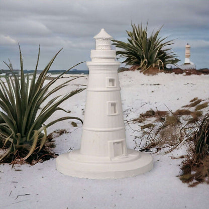 Keramik-Leuchtturm für Badezimmer – Handgefertigte maritime Deko Stein.Kunst.Werk.