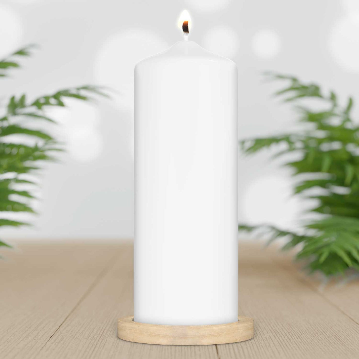Personalisierte Kerze „Christmas Love“ – Rückseite der großen Stumpenkerze