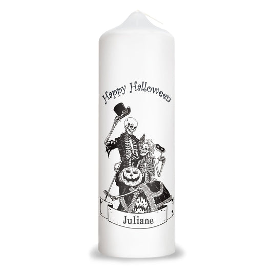 Personalisierte Halloween-Kerze Skelett Party – Vorderansicht