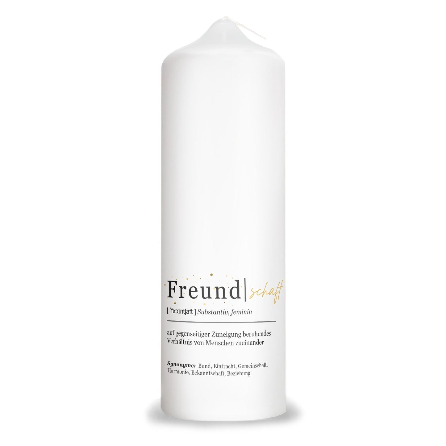 Geschenkkerze „Definition Freundschaft“ – 25 cm