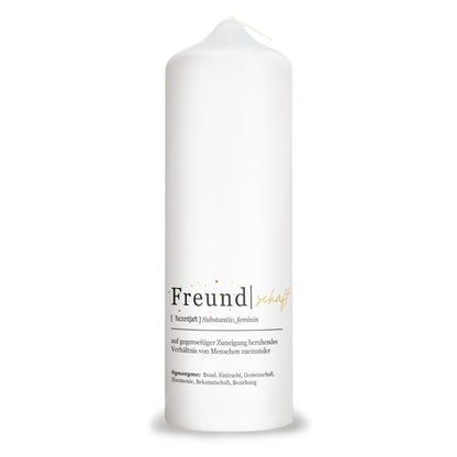 Geschenkkerze „Definition Freundschaft“ – 25 cm