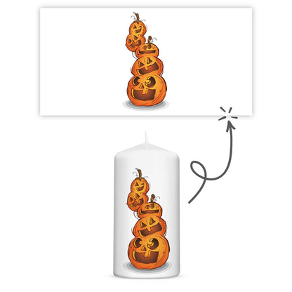 Halloween Kürbis-Kerze 12 cm in Rundumansicht