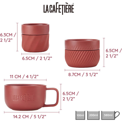 La Cafetière Red Coffee Mugs, 3 pcs