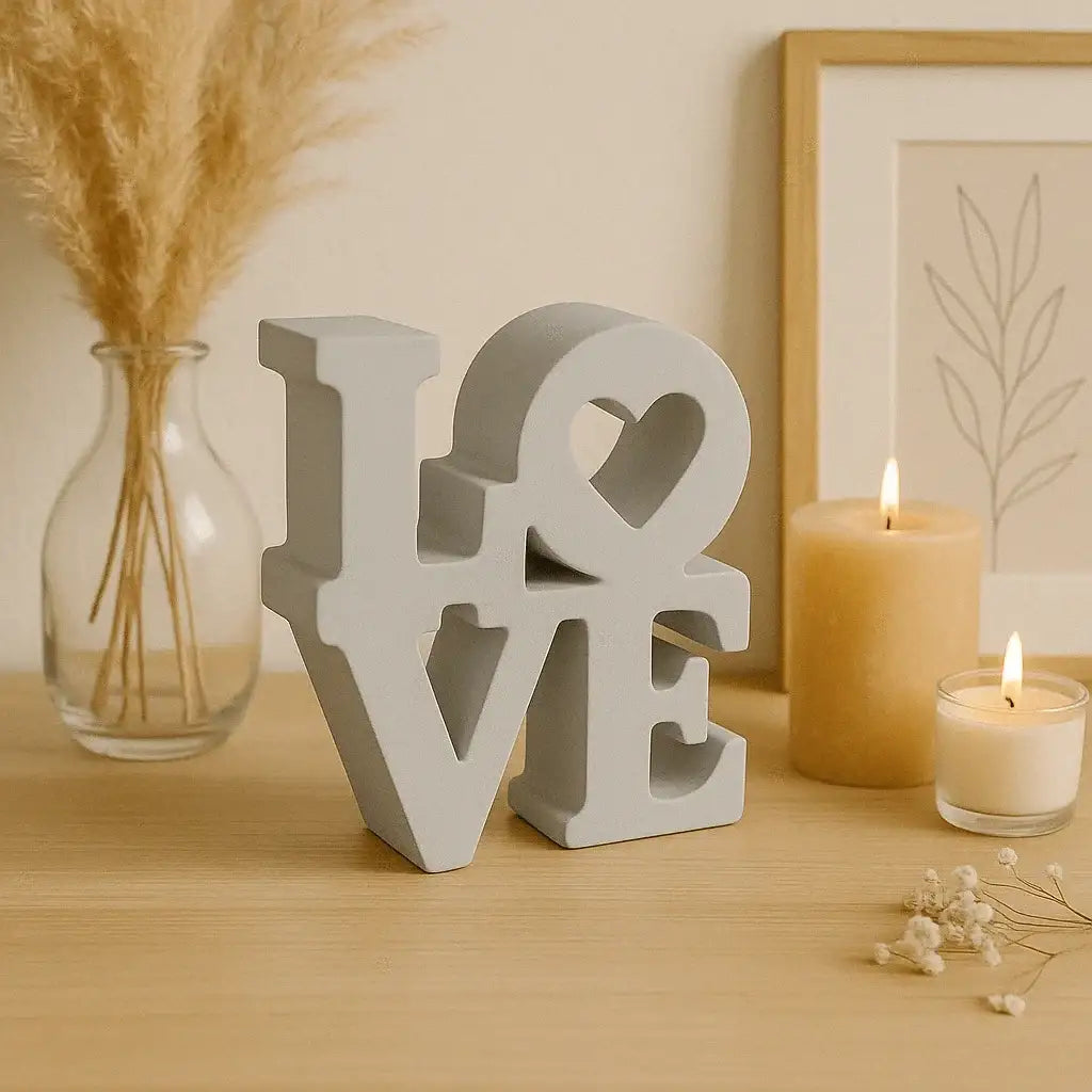 LOVE Schriftzug – Handgefertigte Deko in Wunschfarbe - by SteinKunstWerk | Deko aus nachhaltiger Herstellung