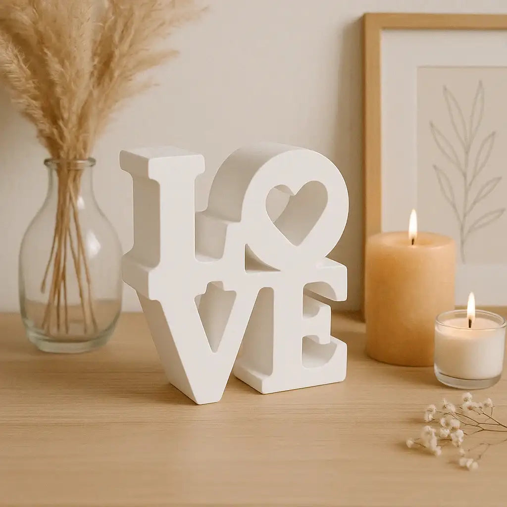LOVE Schriftzug – Handgefertigte Deko in Wunschfarbe - by SteinKunstWerk | Deko aus nachhaltiger Herstellung