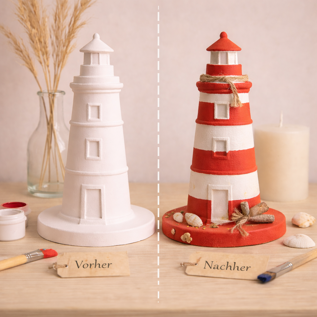 Leuchtturm Deko – handgefertigte maritime DIY-Deko zum Selbstgestalten | SteinKunstWerk