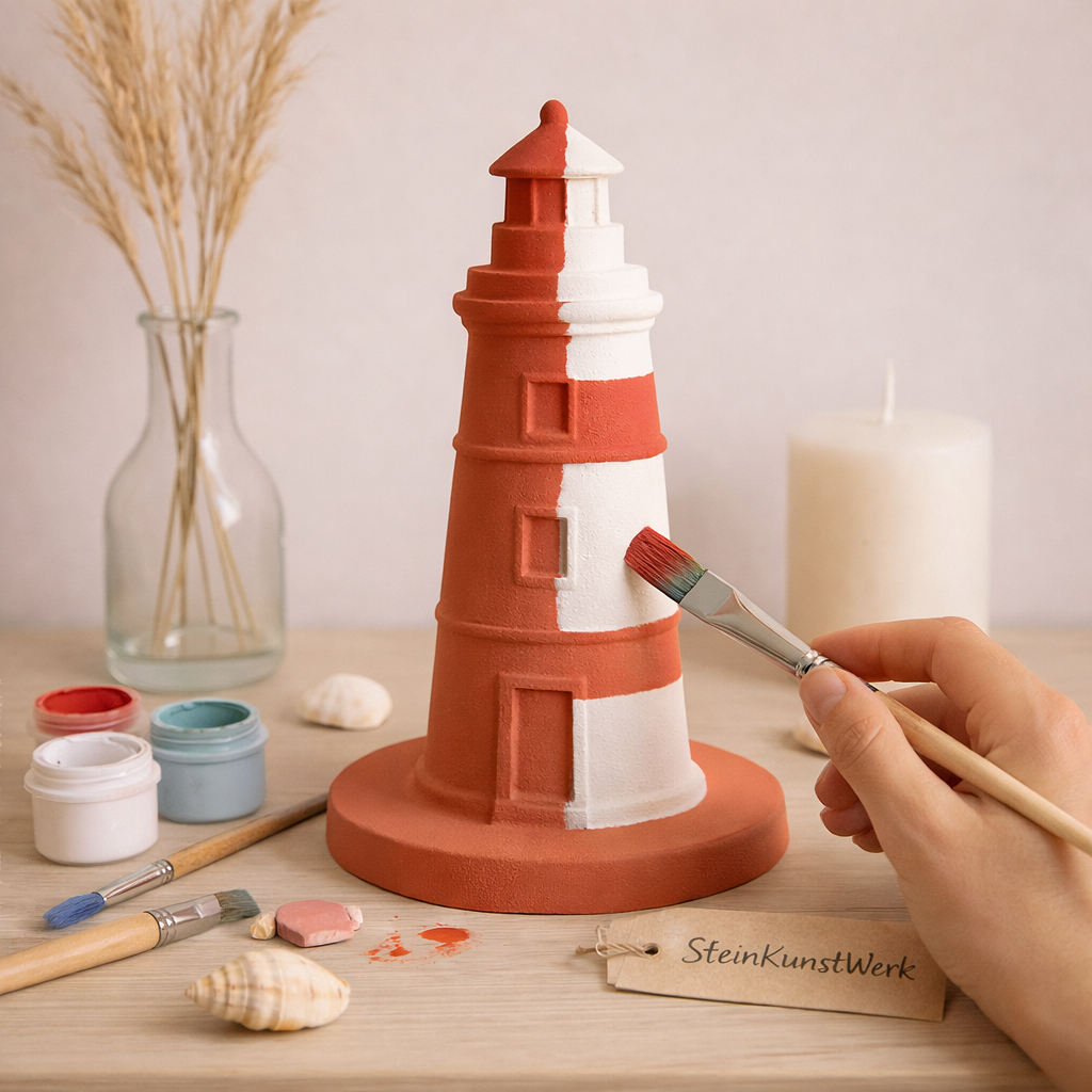 Leuchtturm Deko – handgefertigte maritime DIY-Deko zum Selbstgestalten | SteinKunstWerk