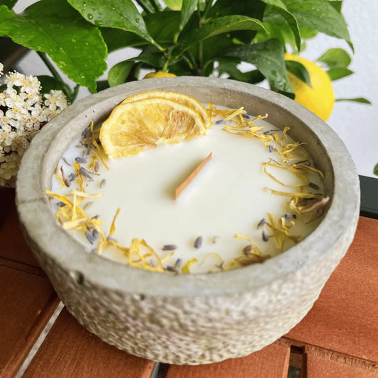 Citronella-Betonkerze „Mugge Schreck Abendglut“ – Handgemachtes Outdoor-Unikat aus dem Südschwarzwald - by SteinKunstWerk | Outdoor aus nachhaltiger Herstellung