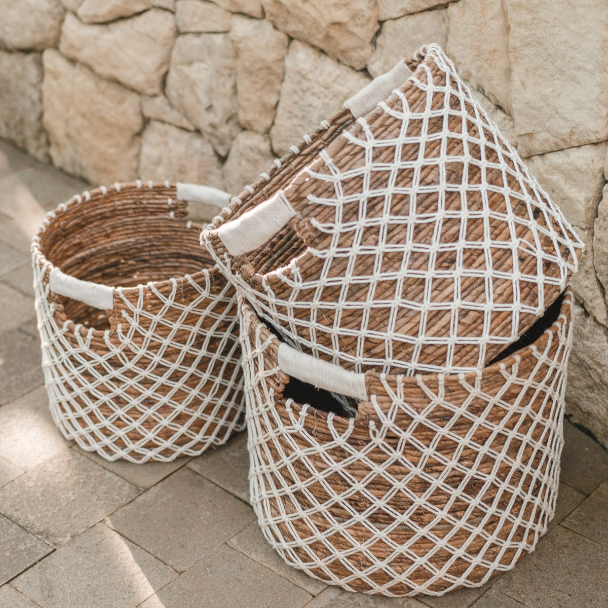 Wäschekorb PURA (weiß) – Bananenfaser