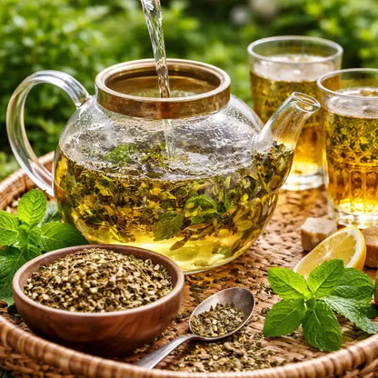 Marokkanische Minze – grüner Tee mit Gunpowder und Spearmint, lose Mischung