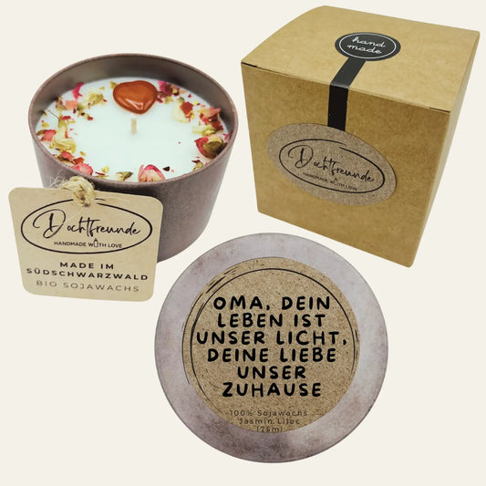 Personalisierte Sojawachs-Duftkerze „Danke Beste Oma“ – Das liebevolle Geschenk aus dem Südschwarzwald
