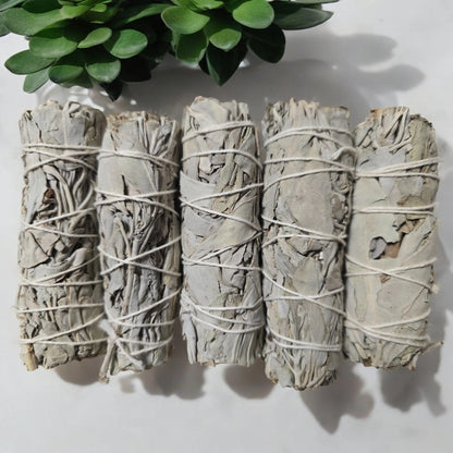 Räucherset "Natürliche Zeremonie" Weißer Salbei, 5 Smudge-Sticks