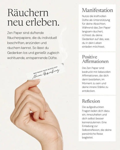 Press Pause Räucherpapier von ZoaZen für bewusste Auszeiten – Produktdetails
