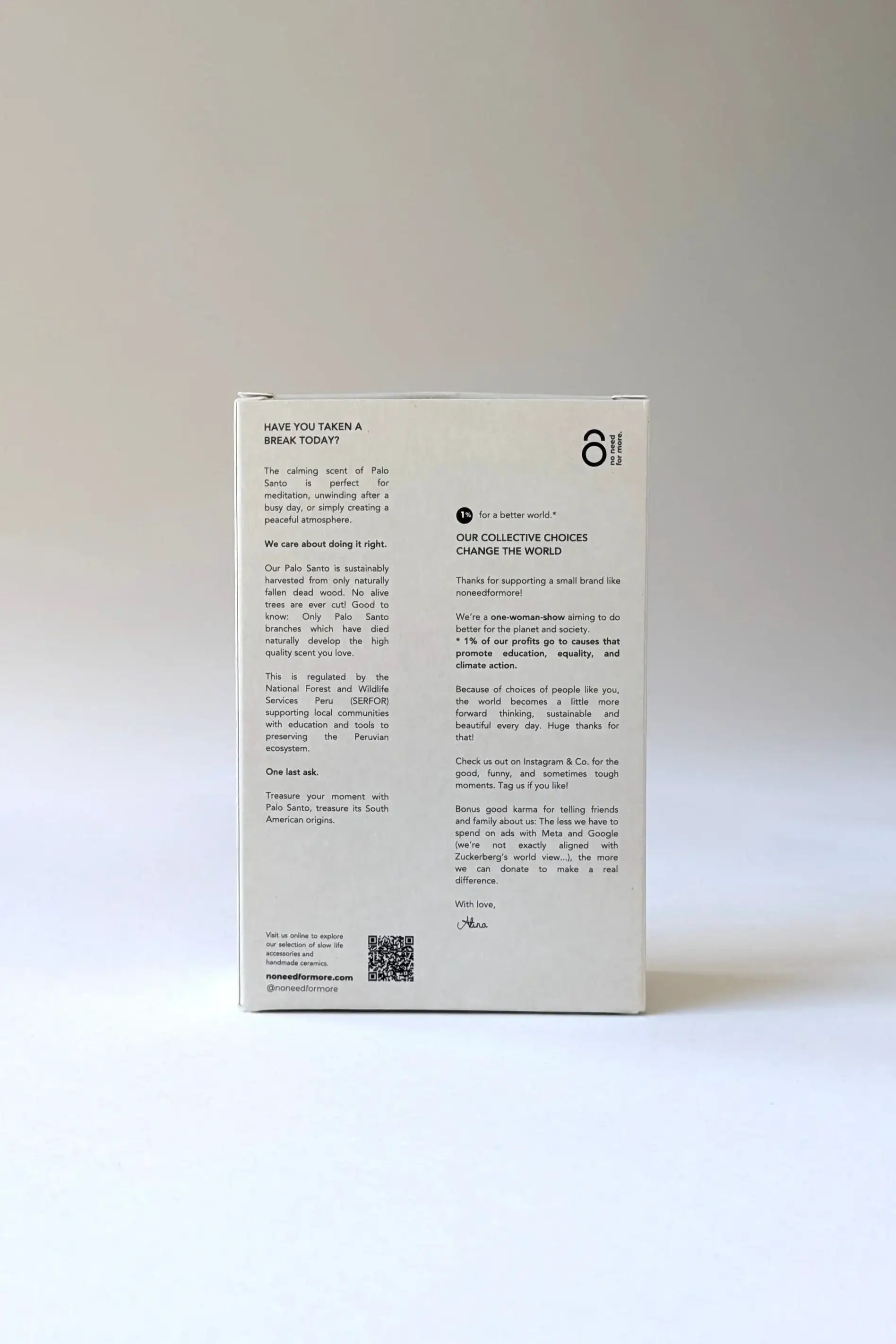 no need for more - Natürliches Holz Räucherwerk - "Palo Santo" - by SteinKunstWerk | Räucherstäbchen aus nachhaltiger Herstellung