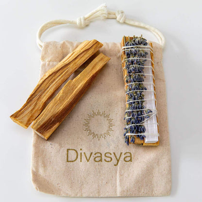 Palo Santo räuchern | Starter-Set für Yoga & Meditation | mit Räucherschale - by SteinKunstWerk | aus nachhaltiger Herstellung