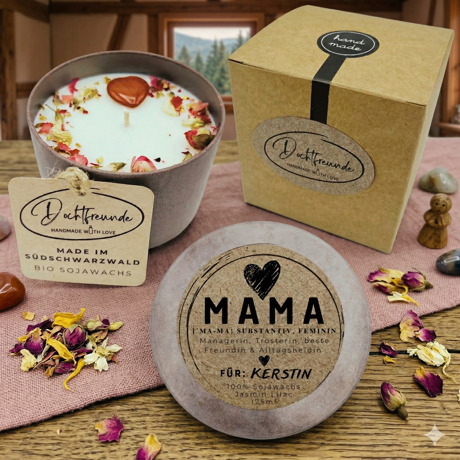 Geschenk zum Muttertag – personalisierte Duftkerze