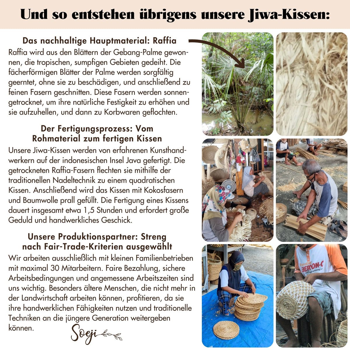 Dekokissen JIWA – Raffia