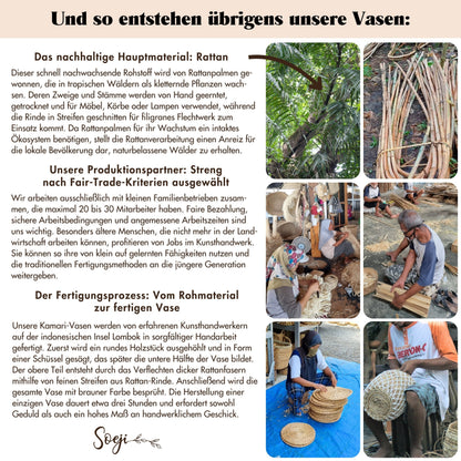 Dekovase KAMARI (braun) – Rattan