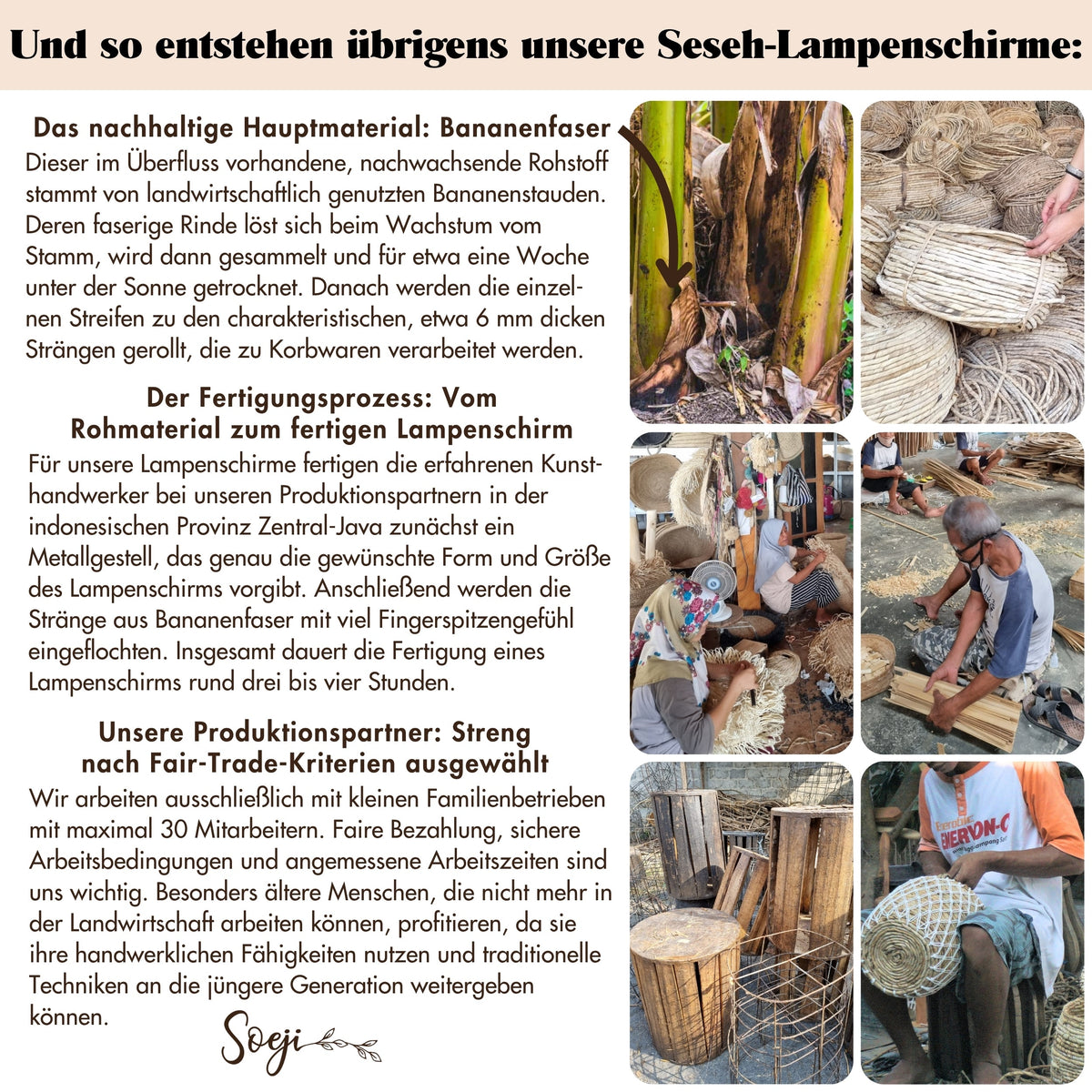 Lampenschirm SESEH – Bananenfaser