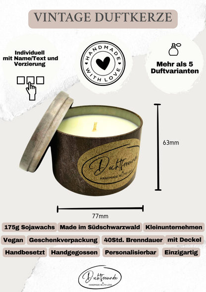 Metalldose der Duftkerze Danke für deinen Einsatz