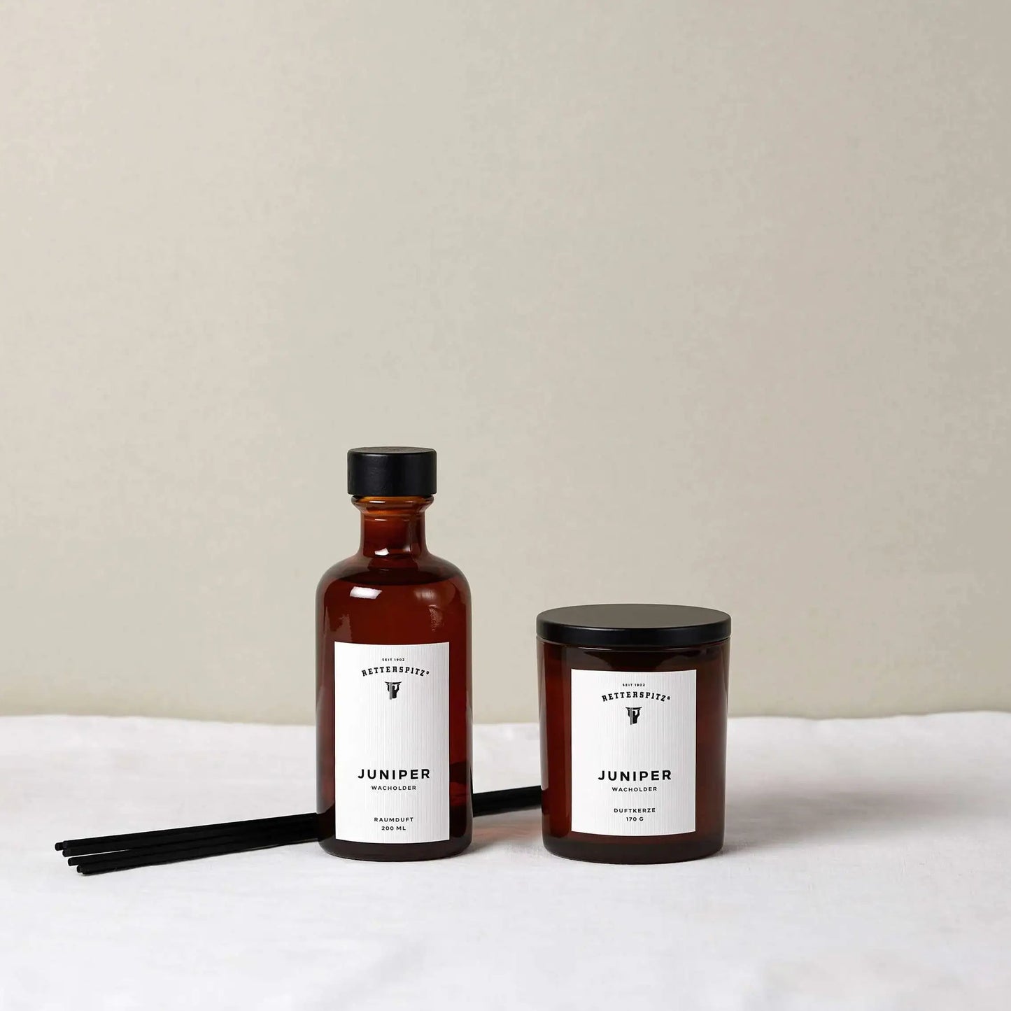Retterspitz Raumduft & Kerze - Juniper - Duftset Ruhe, Klarheit und Balance - by SteinKunstWerk | Raumduft aus nachhaltiger Herstellung