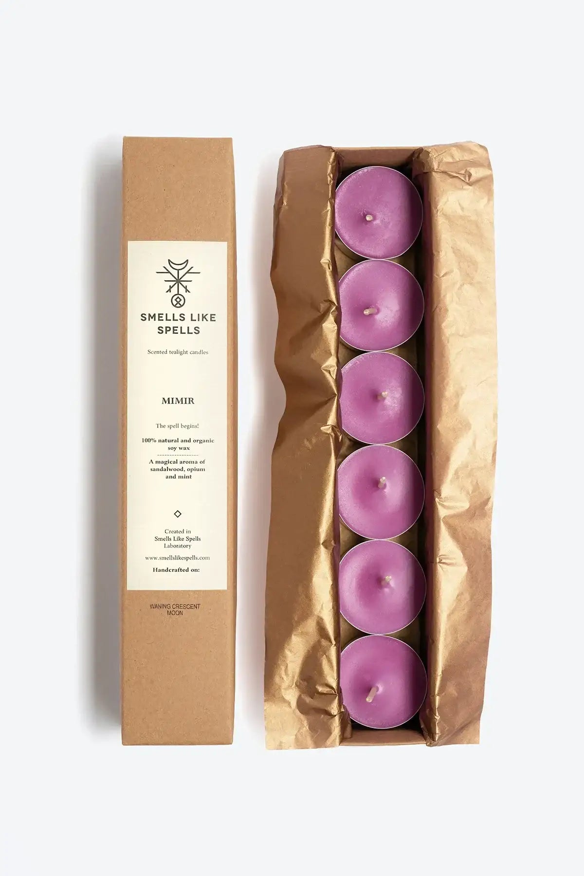 Mímir – Handgefertigte Duft-Teelichter (Set mit 6 Stück) - by SteinKunstWerk | Kerzen aus nachhaltiger Herstellung