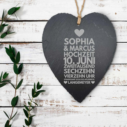 Schieferherz Traumhochzeit – weitere Ansicht