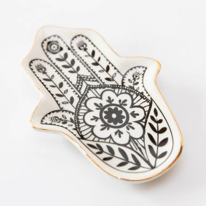 Hamsa-Schmuckschale in Schwarz oder Weiß