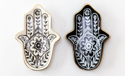 Hamsa-Schmuckschale in Schwarz oder Weiß