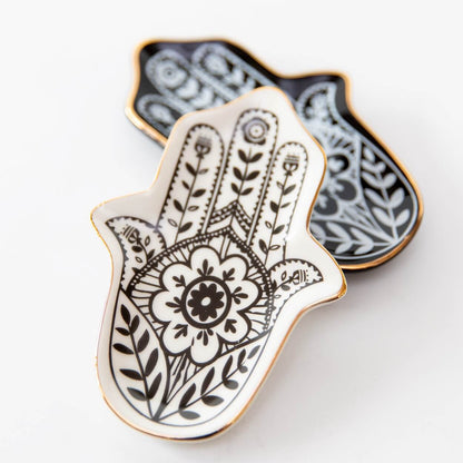 Hamsa-Schmuckschale in Schwarz oder Weiß