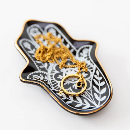 Hamsa-Schmuckschale in Schwarz oder Weiß