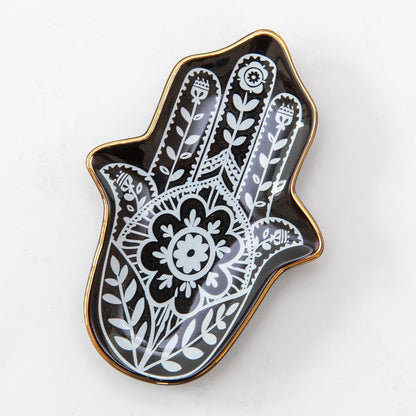 Hamsa-Schmuckschale in Schwarz oder Weiß