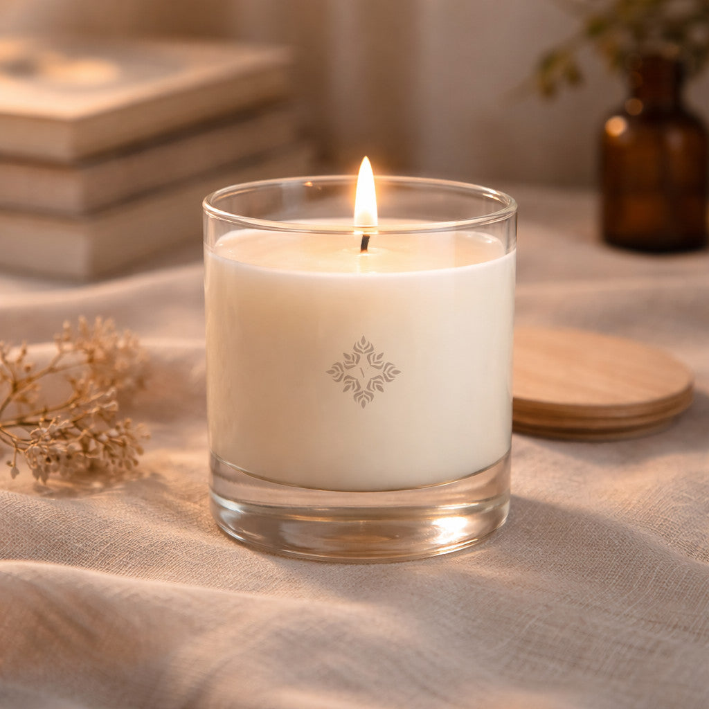 Hochwertige Duftkerzen im Glas mit minimalistischem Design – elegante Kerzenserie für stilvolle Wohnräume