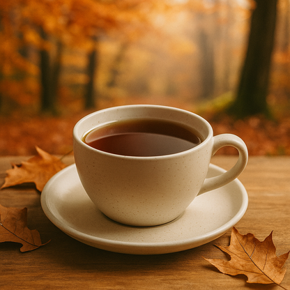 Shou Pu Erh Tee – fermentierte Teeblätter aus Yunnan, warm serviert und stimmungsvoll in Szene gesetzt.