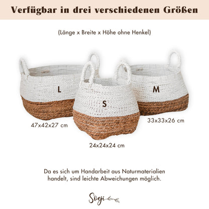 Flechtkorb MAJALENGKA (weiß) – Bananenfaser