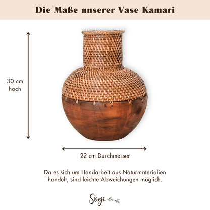 Dekovase KAMARI (braun) – Rattan