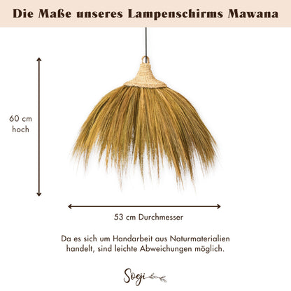Boho-Lampenschirm MAWANA – Seegras und Raffia