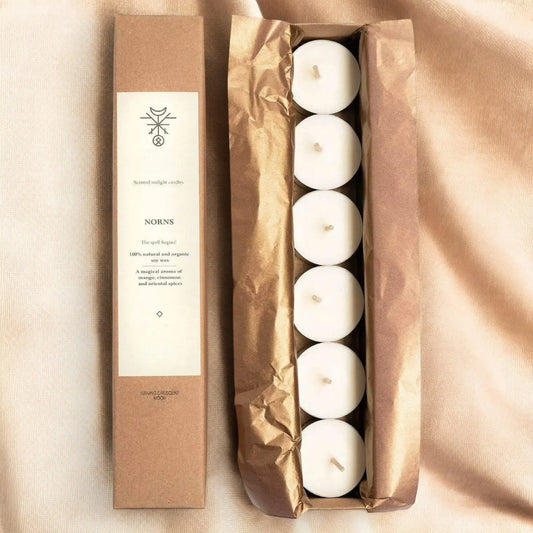 Nornen-Teelichter – Magische Düfte für persönliches Glück & Inspiration - by SteinKunstWerk | Kerzen aus nachhaltiger Herstellung